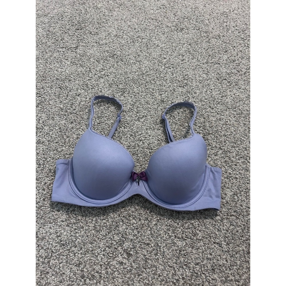 Victorias Secret Body by Victoria Lined Demiโ Bra 32C Periwinkle Blue Purple Bow
